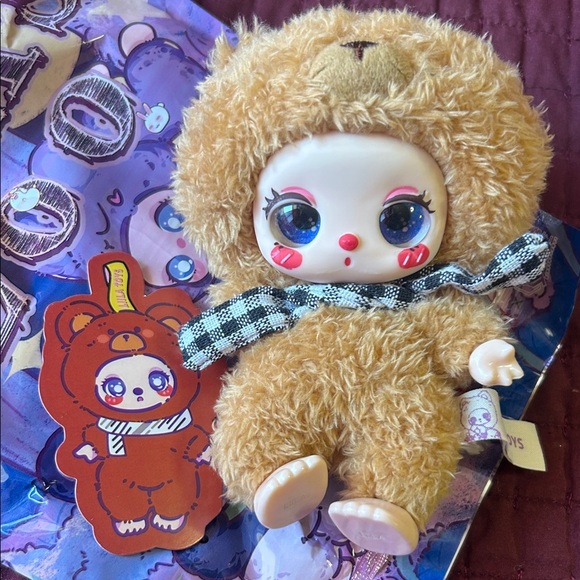 POP MART Accessories - Brown Teddy Bear Plush Doll! Comes with box!